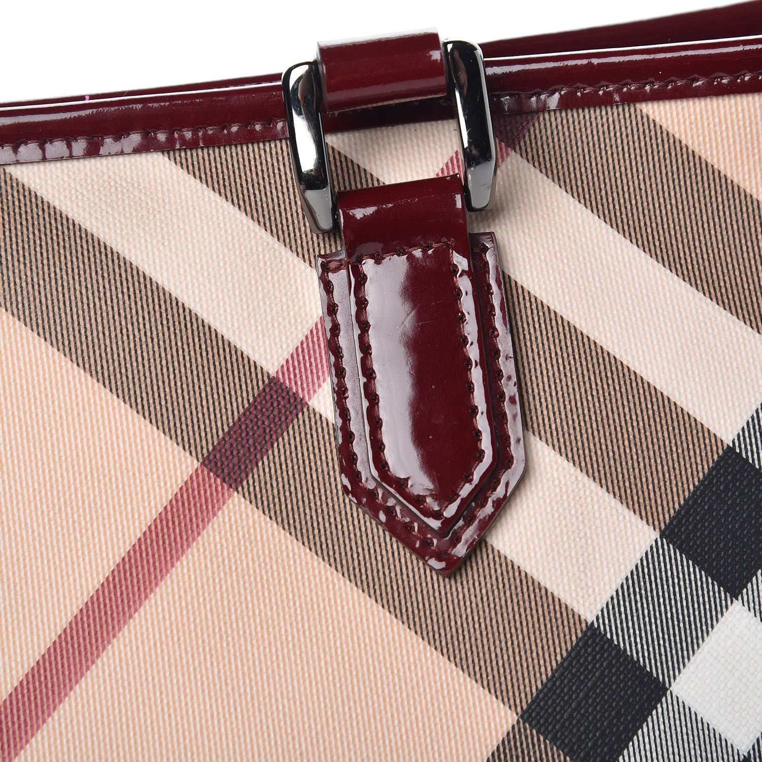 Burberry Patent Nova Check Shopper Tote Red 25 of 27