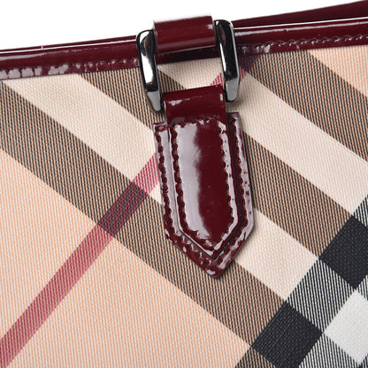 Burberry Patent Nova Check Shopper Tote Red 25 of 27