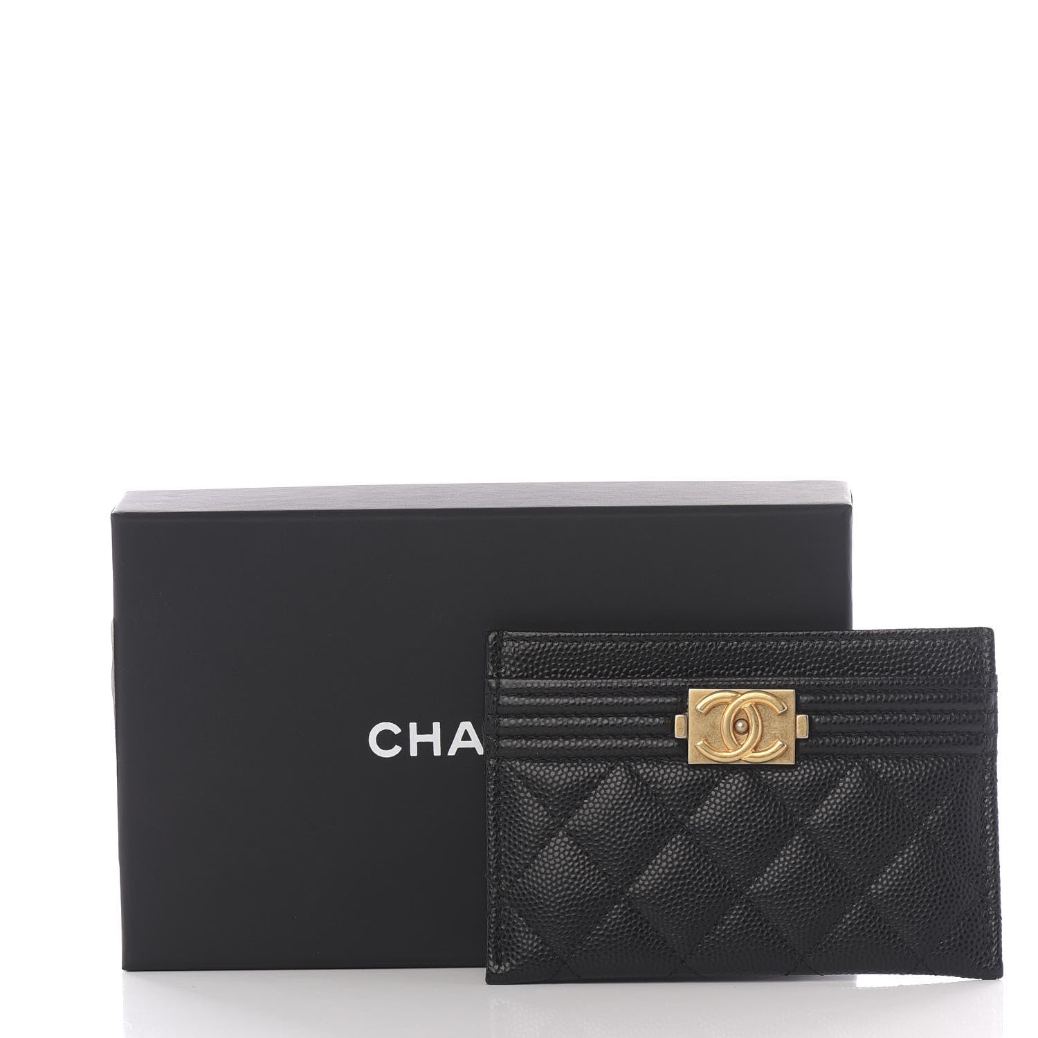 Chanel Caviar Quilted Boy Card Holder Black 8 of 8