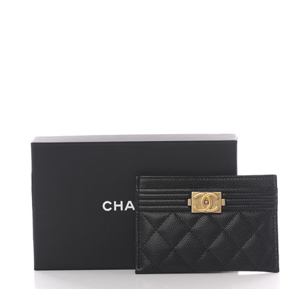 Chanel Caviar Quilted Boy Card Holder Black 8 of 8