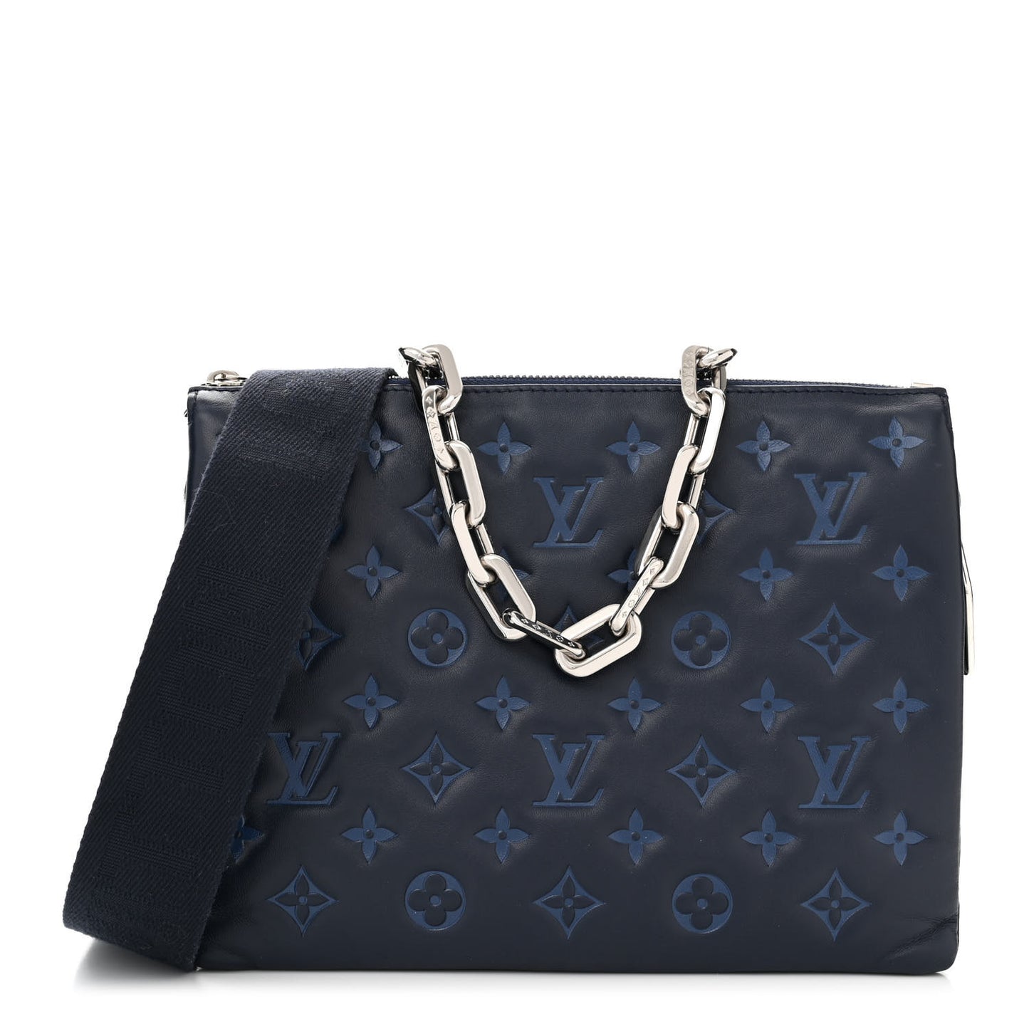 Lambskin Embossed Monogram Coussin PM Navy