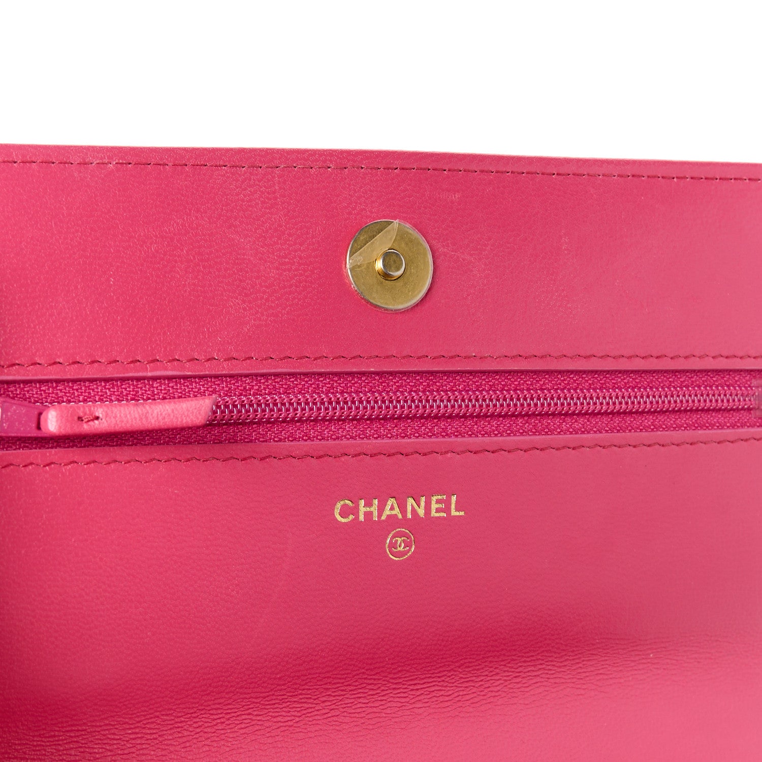 Chanel Lambskin Quilted Chanel 19 Wallet On Chain WOC Dark Pink 6 of 11