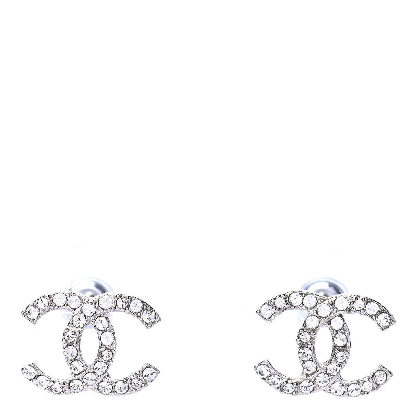 Crystal CC Earrings Silver