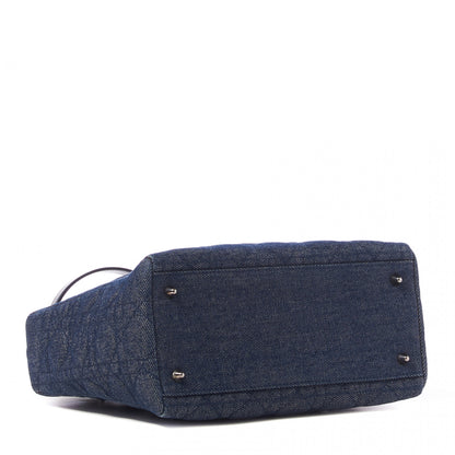 Christian Dior Denim Cannage Medium Lady Dior Blue 3 of 8