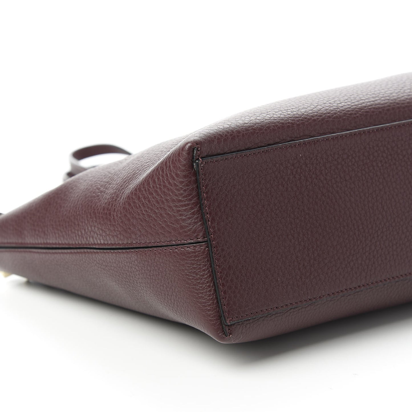 Grained Calfskin Small Rockstud Shoulder Tote Rubin