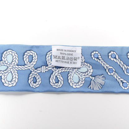 Hermes Silk Galons Et Brandebourg Twilly Ciel Ocean White 3 of 4