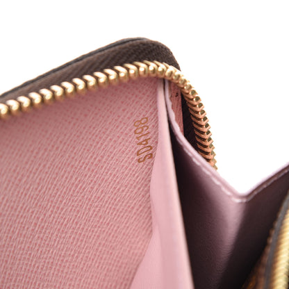 Louis Vuitton Damier Ebene Clemence Wallet Rose Ballerine 7 of 10