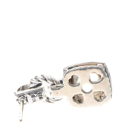 David Yurman Sterling Silver Diamond Prasiolite Petite Albion Drop Earrings 5 of 5
