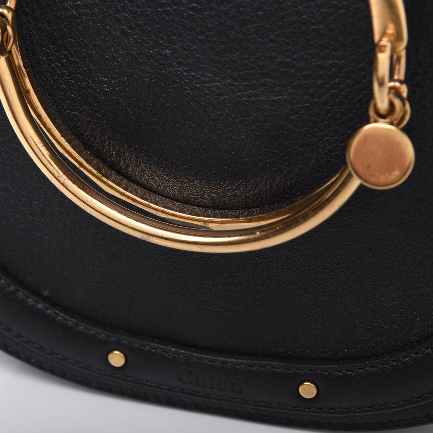 Chloe Calfskin Suede Small Nile Bracelet Bag Black 21 of 23