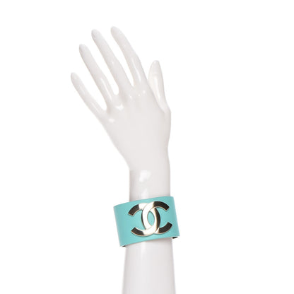 Chanel Calfskin CC Wide Cuff Light Green 2 of 7
