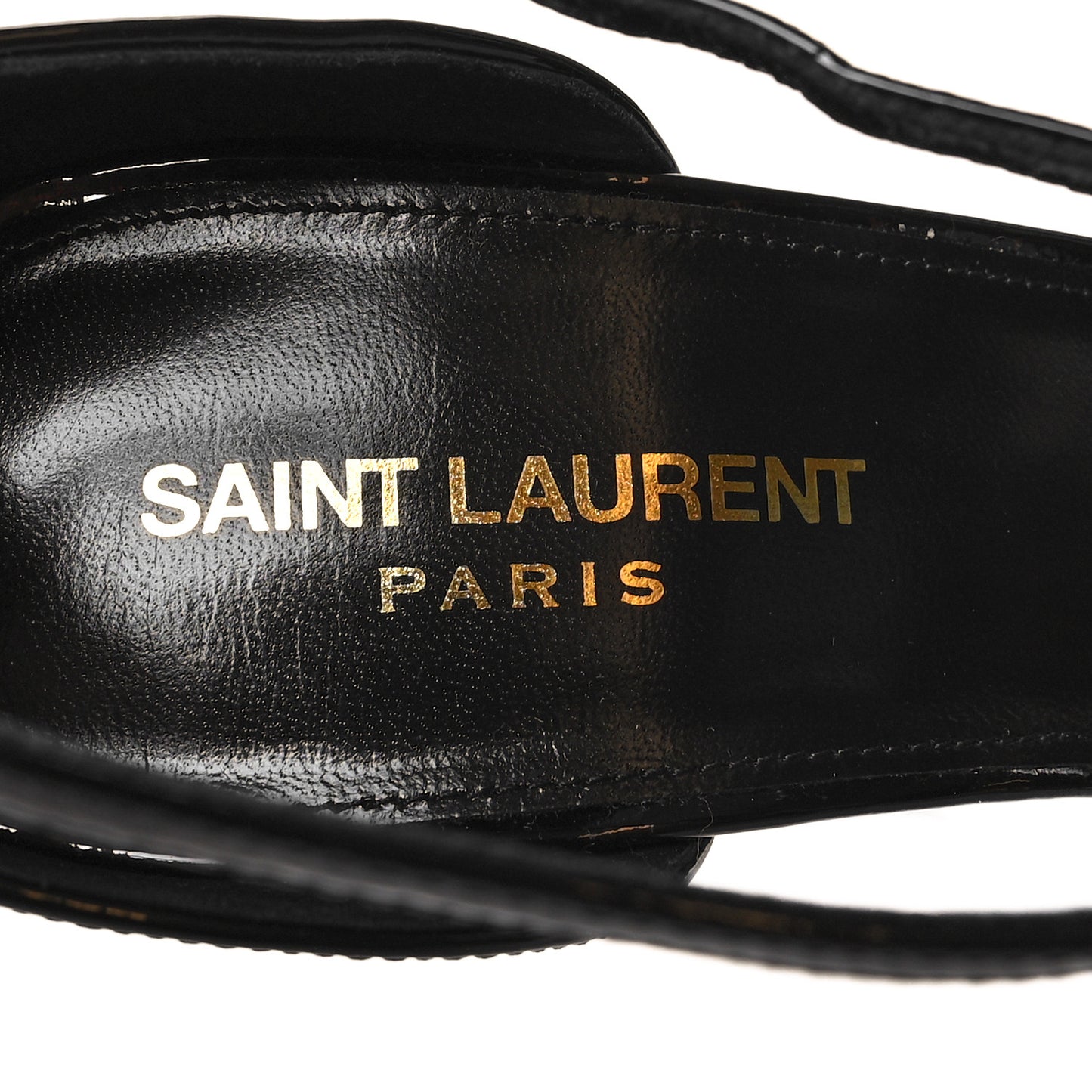 Patent Calfskin Opyum 110 Sandals 41 Black Gold
