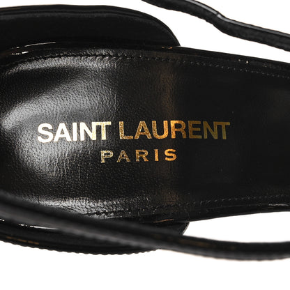 Saint Laurent Patent Calfskin Opyum 110 Sandals 41 Black Gold 8 of 9
