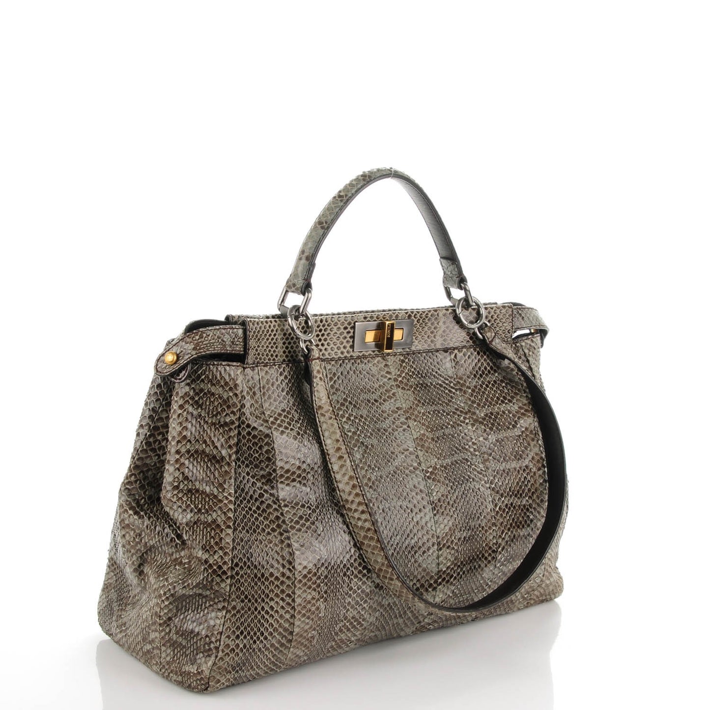 Python Large Peekaboo Iconic Satchel Natural