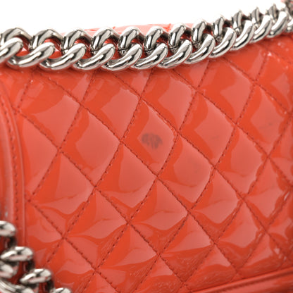 Chanel Patent Calfskin Quilted Small Plexiglass Boy Flap Orange 13 of 14