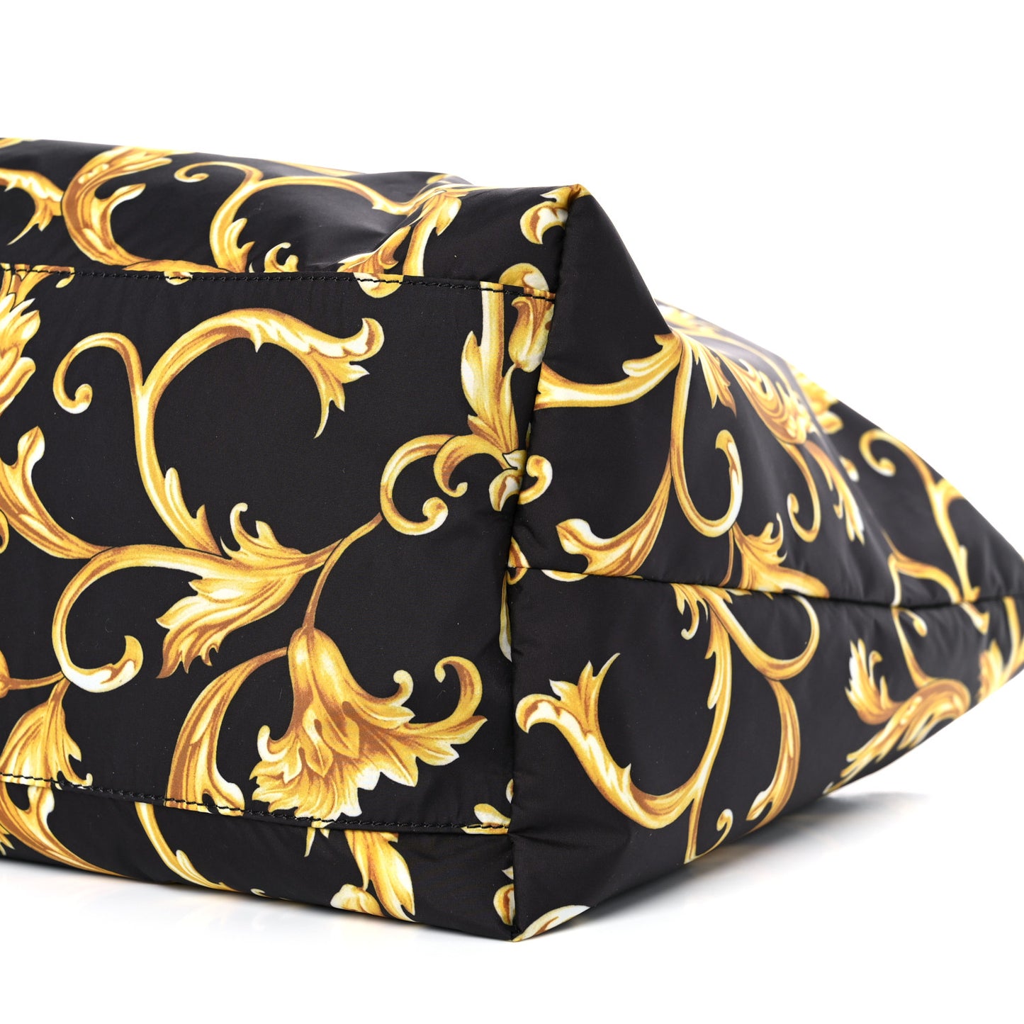 Nylon Baroque Print Tote Black