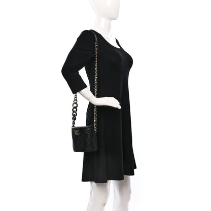 Chanel Lambskin Resin Elegant Chain Vanity Case Black 2 of 9