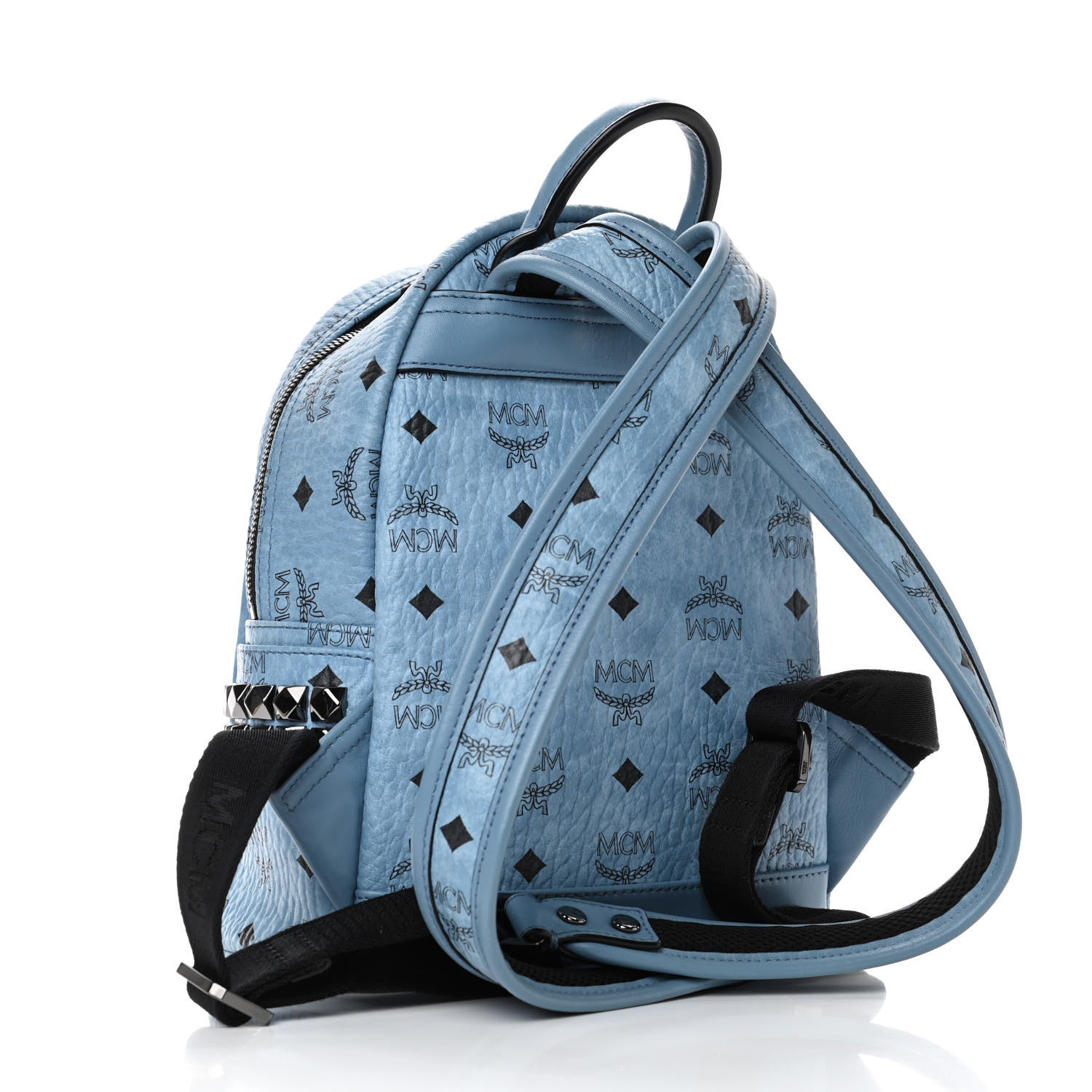 MCM Visetos Side Stud Mini Stark Backpack Blue 4 of 6