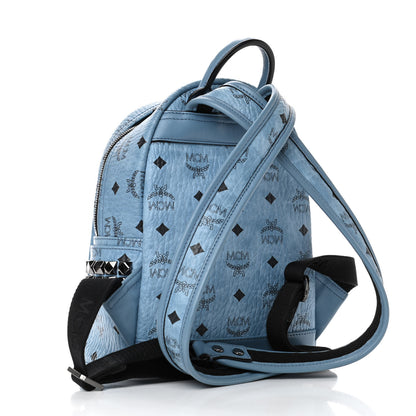 MCM Visetos Side Stud Mini Stark Backpack Blue 4 of 6