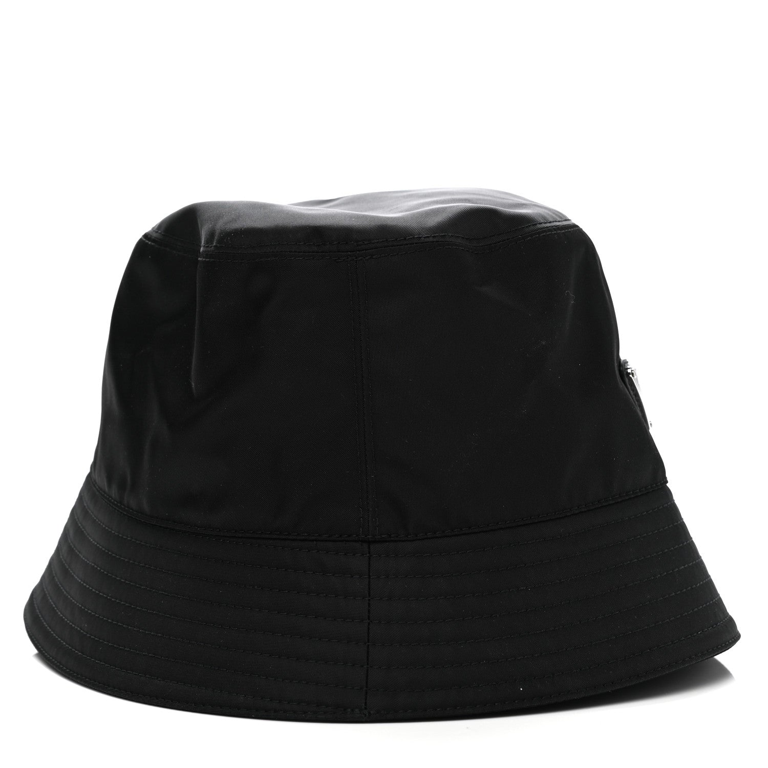 Prada Re-Nylon Metal Triangle Logo Womens Bucket Hat S Black 5 of 9