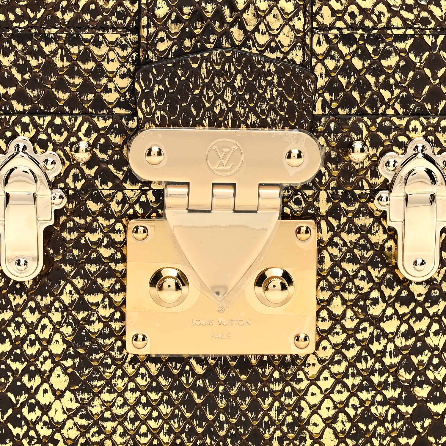 Louis Vuitton Snakeskin Petite Malle Gold 7 of 10