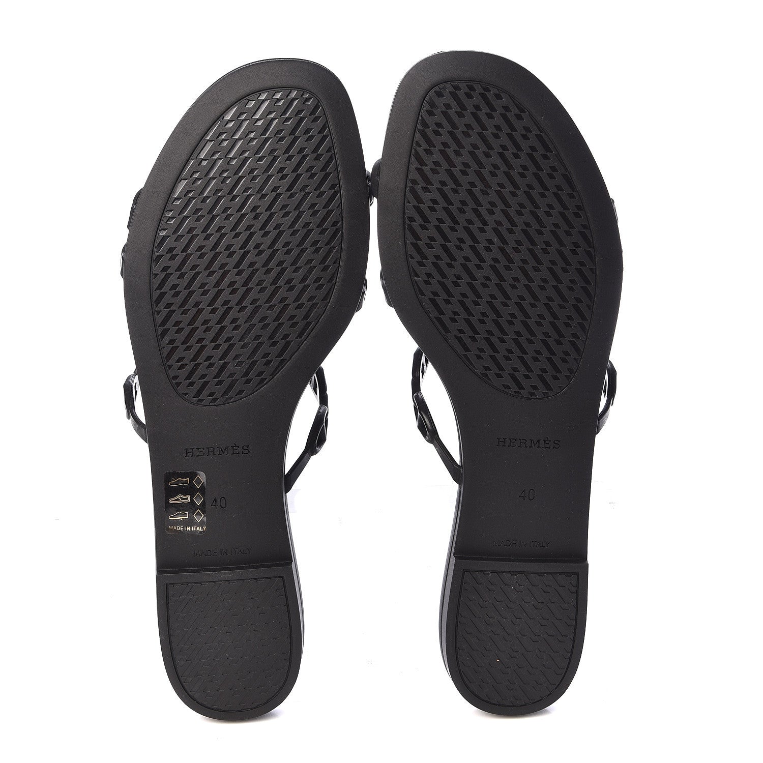 Hermes Rubber Chaine d'Ancre Rivage Sandals 40 Black 5 of 8