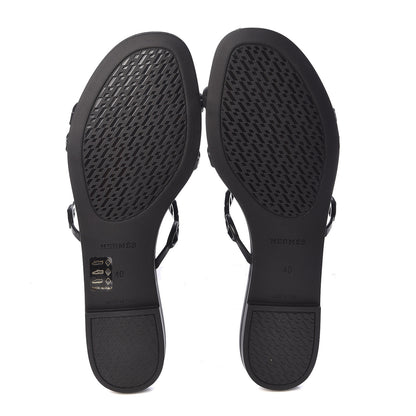 Hermes Rubber Chaine d'Ancre Rivage Sandals 40 Black 5 of 8