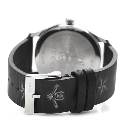 Gucci Stainless Steel Calfskin 38mm G-Timeless Bee Star Hologram Quartz Watch Black 5 of 8