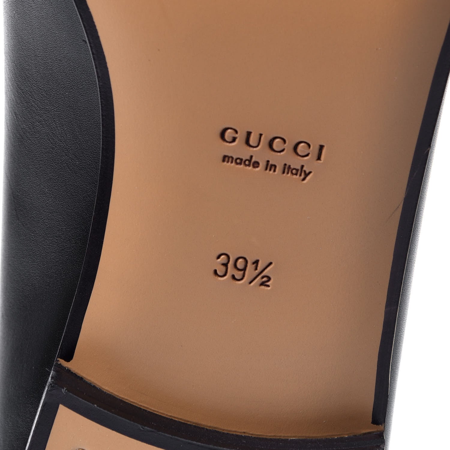 Gucci Calfskin Womens Jordaan Loafers 39.5 Black 7 of 9