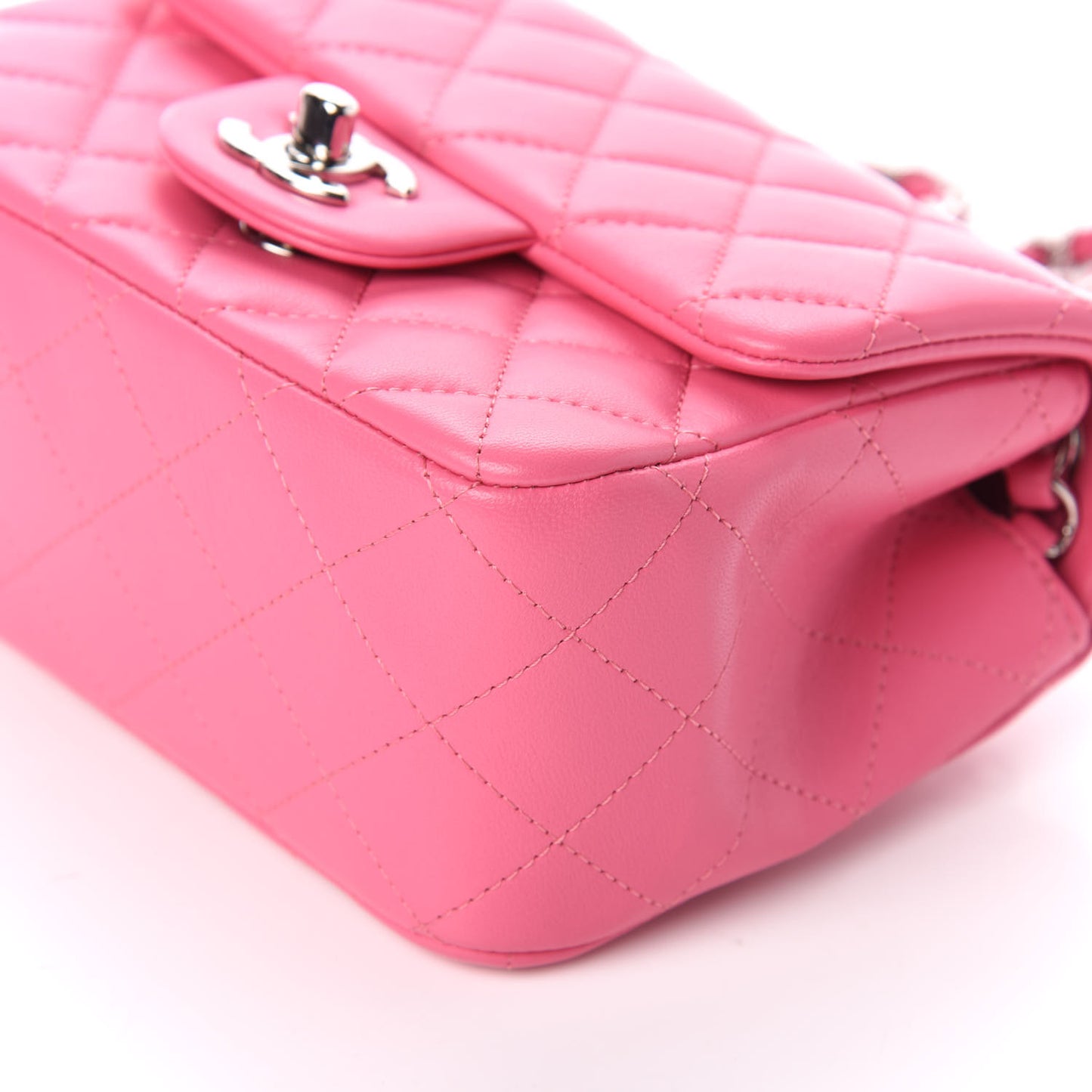 Lambskin Quilted Mini Square Flap Pink