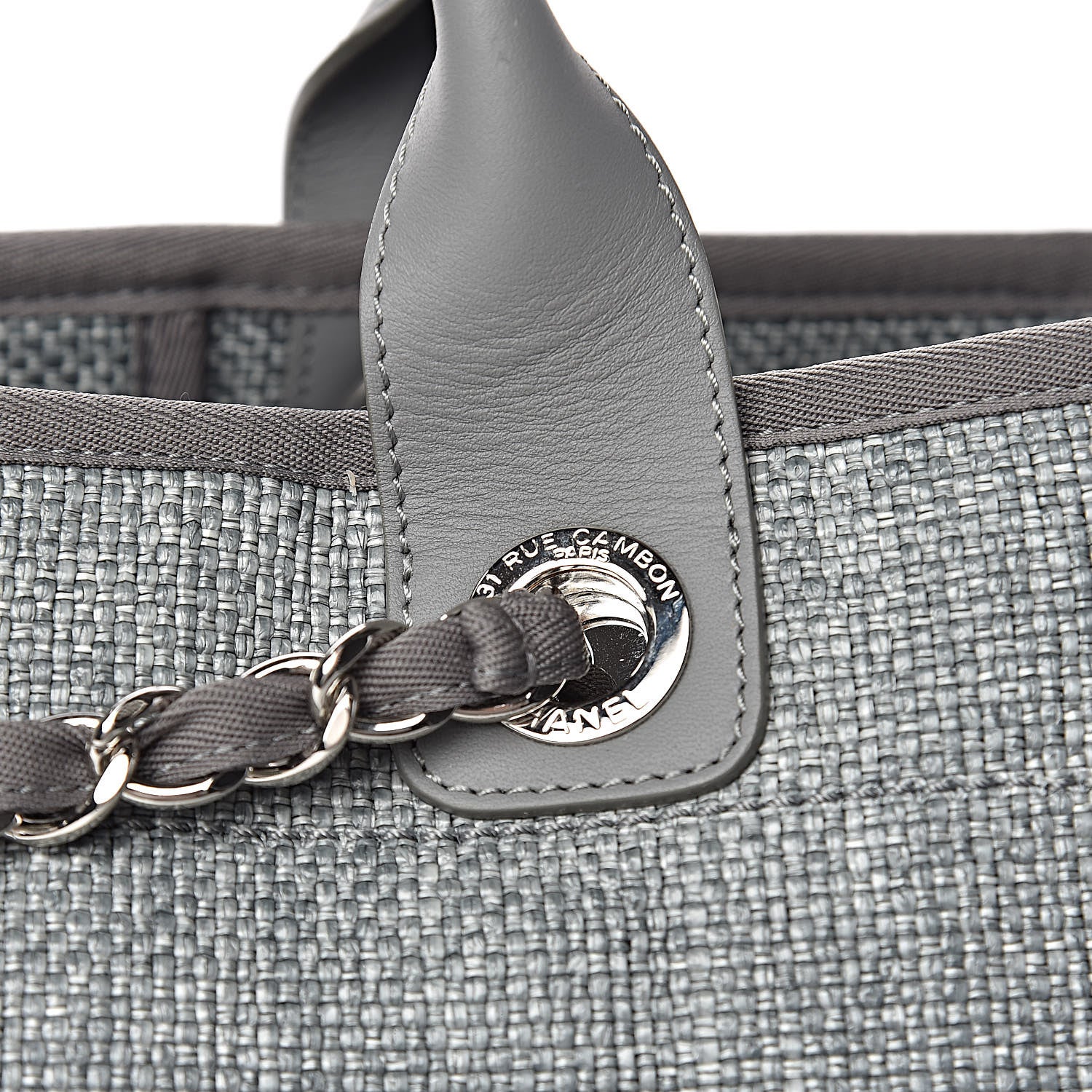 Chanel Canvas Large Deauville Tote Grey 8 of 11