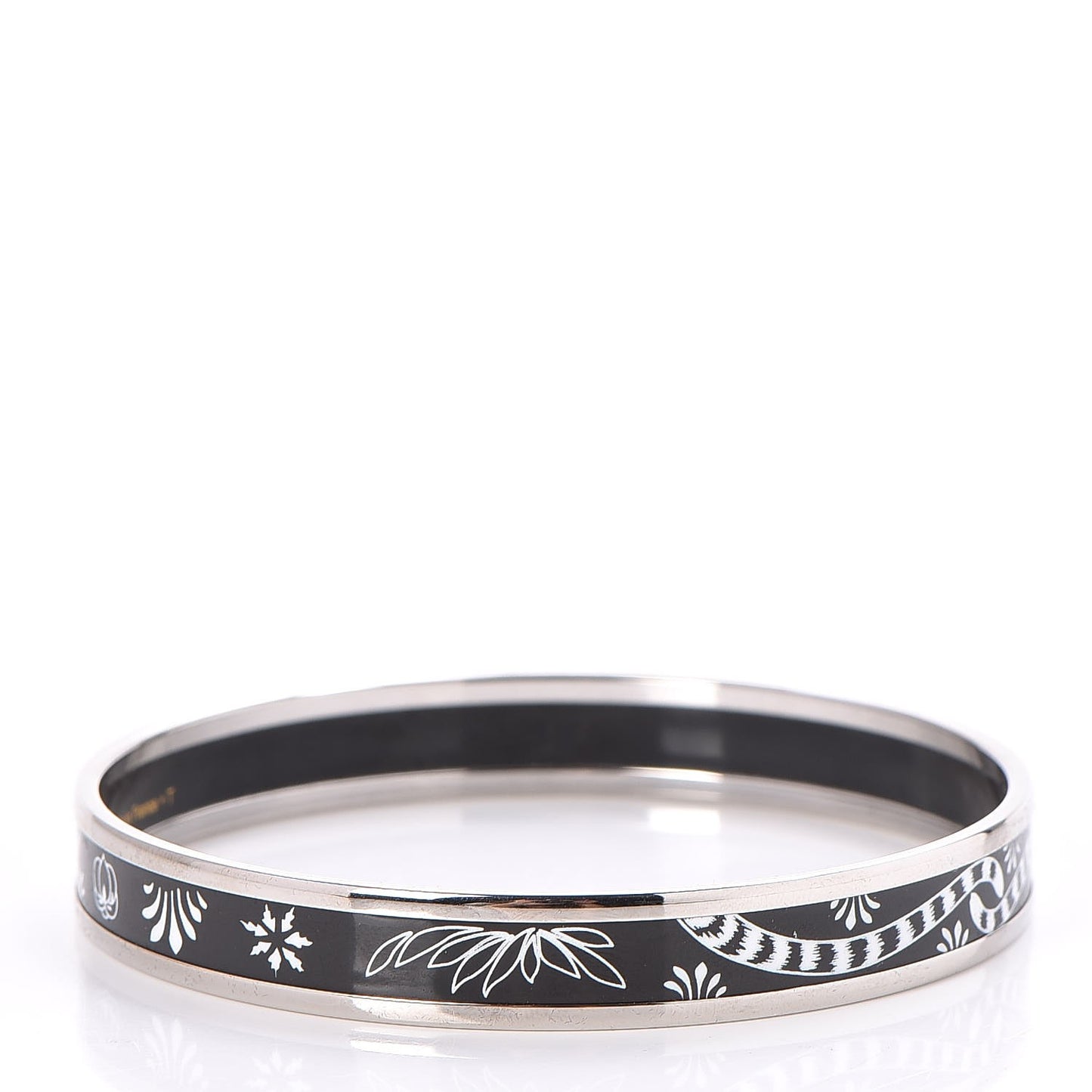 Enamel Printed Narrow Les Léopards Bracelet 65 Black
