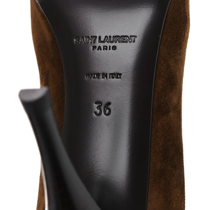 Saint Laurent Suede Vicky 90 Booties 36 Land 8 of 11