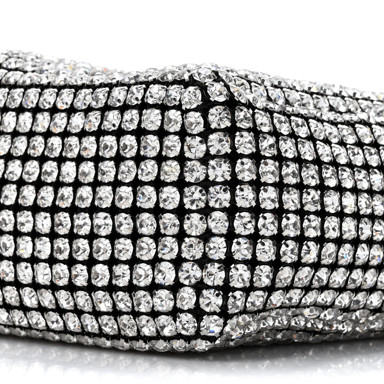 Alexander Wang Mesh Crystal Rhinestone Mini Heiress Pouch Black Silver 8 of 9