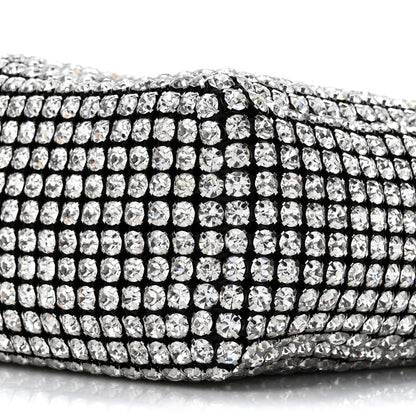 Alexander Wang Mesh Crystal Rhinestone Mini Heiress Pouch Black Silver 8 of 9