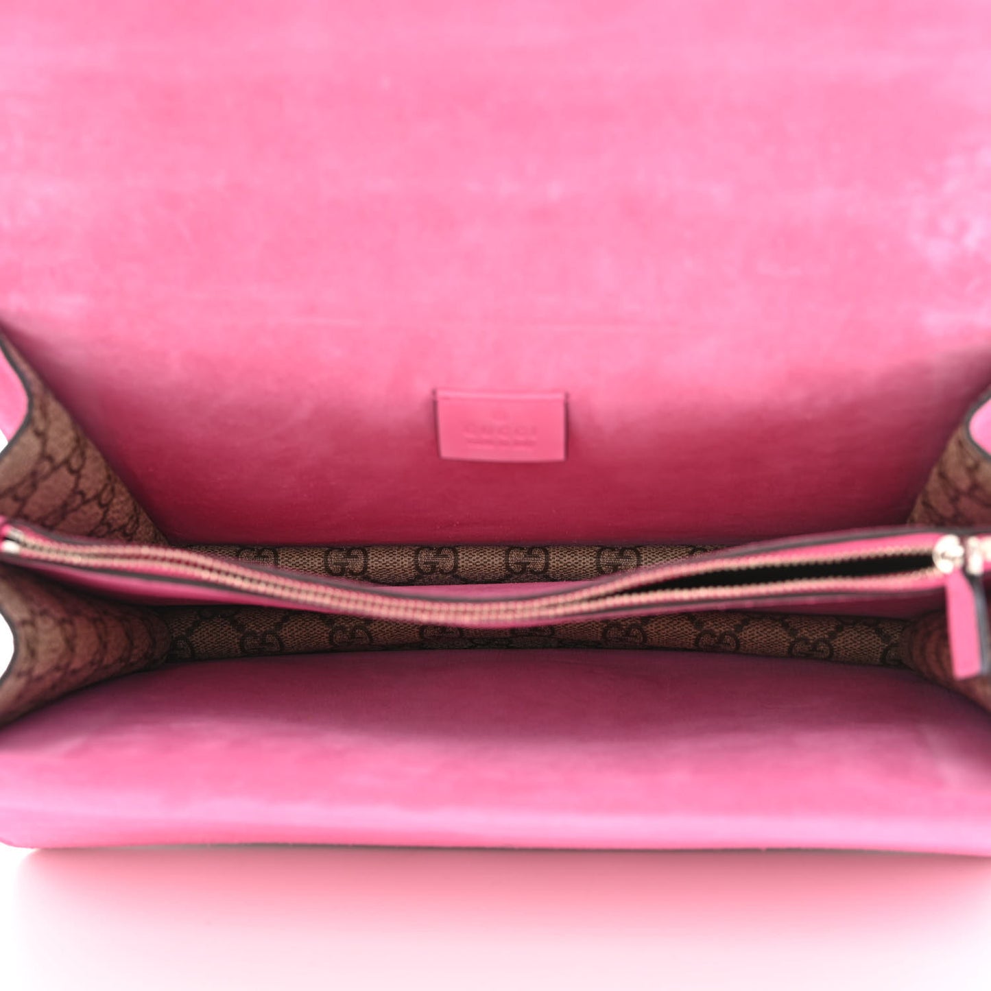 GG Supreme Monogram Suede Pierced Heart Embroidered Medium Dionysus Shoulder Bag Beige Ebony Pink Tropical Flower