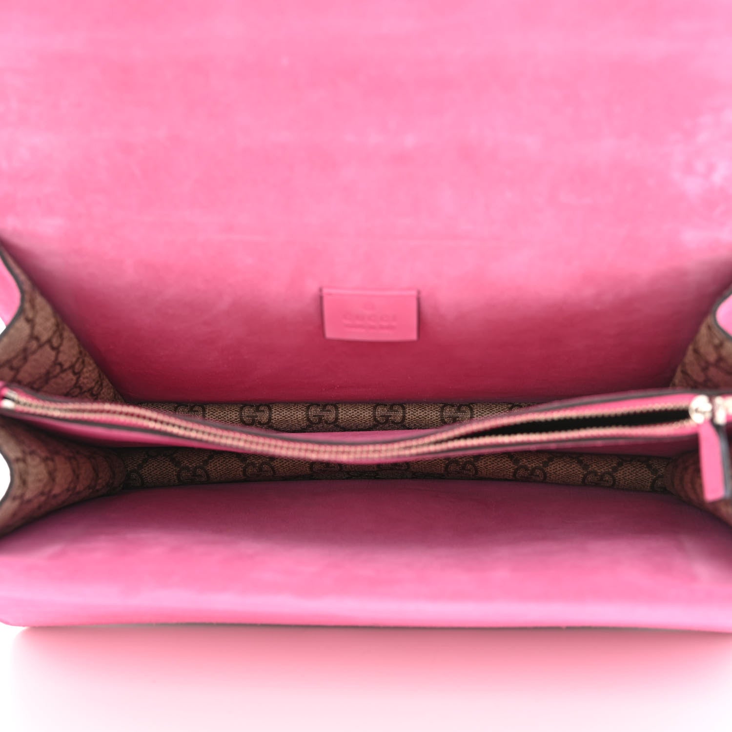 Gucci GG Supreme Monogram Suede Pierced Heart Embroidered Medium Dionysus Shoulder Bag Beige Ebony Pink Tropical Flower 5 of 12