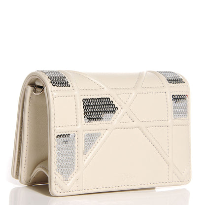 Christian Dior Lambskin Sequin Baby Diorama Flap Bag White 3 of 7