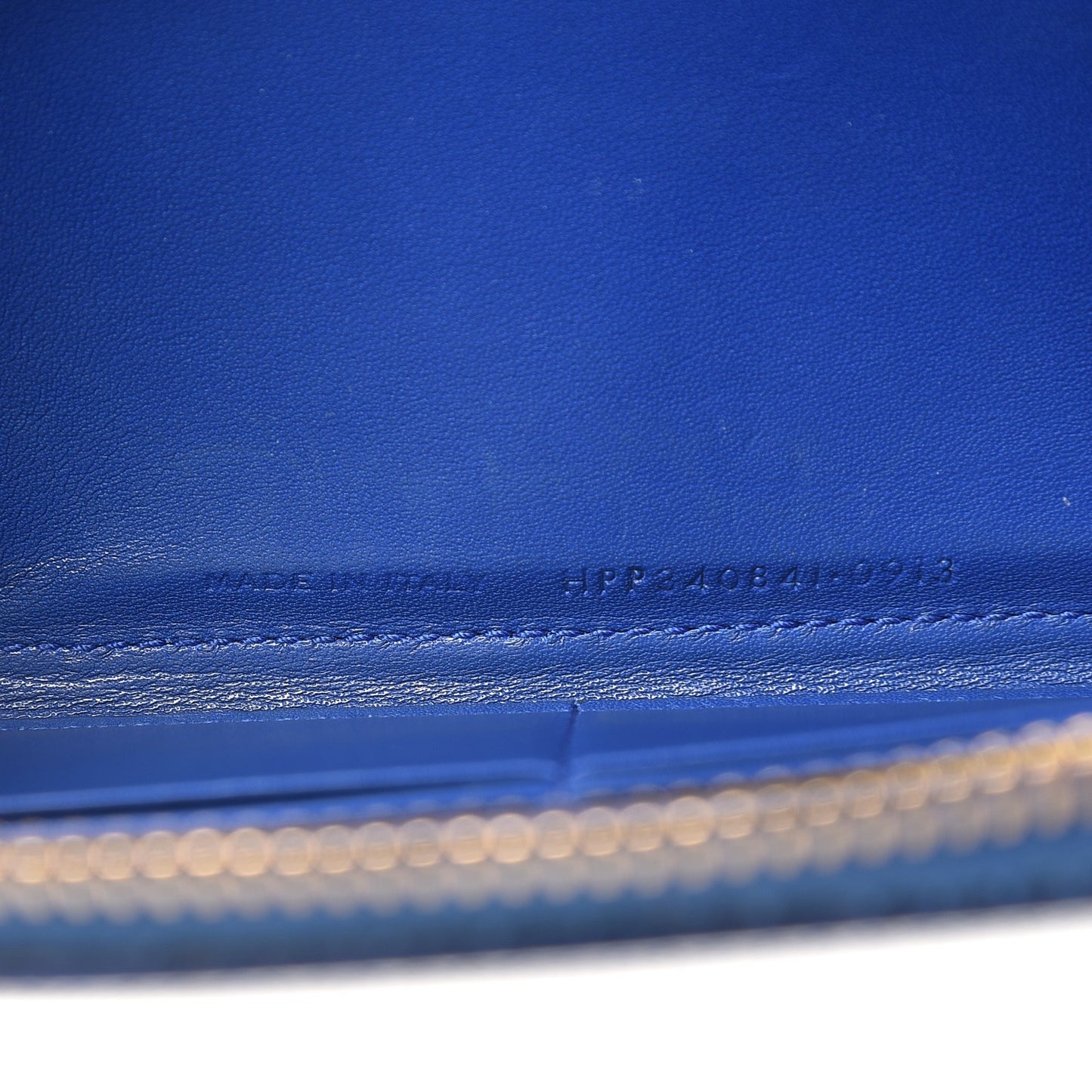 Patent Grain De Poudre Classic Letters Zip Around Wallet Royal Blue