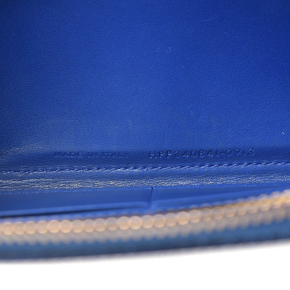 Saint Laurent Patent Grain De Poudre Classic Letters Zip Around Wallet Royal Blue 7 of 10