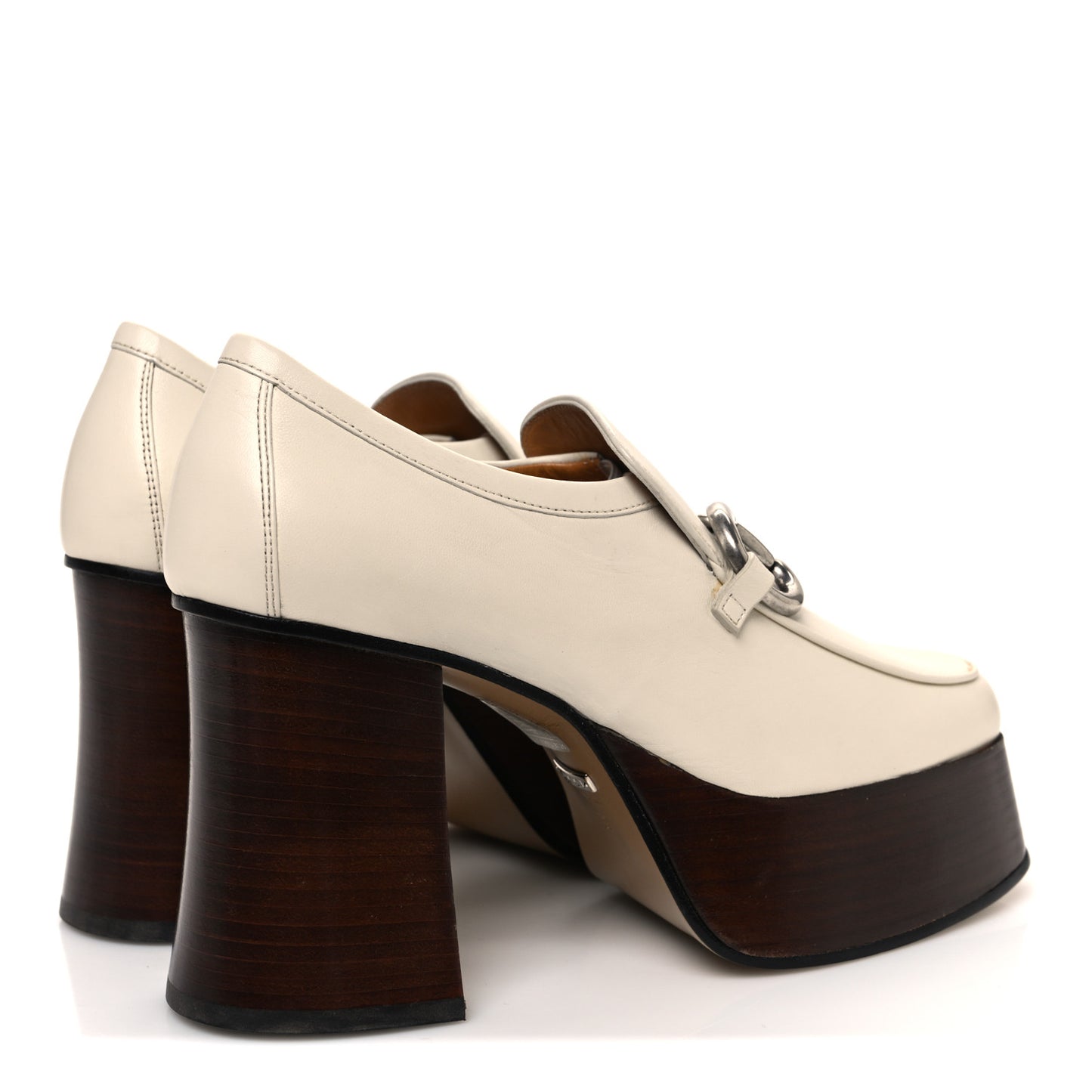 Malaga Kid Horsebit Platform Loafers 36 Mystic White