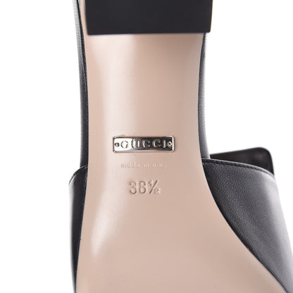 Gucci Malaga Kid Crystal Square G Madelyn Mules 38.5 Black 6 of 7