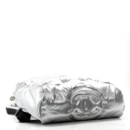 Chanel Nylon Embossed Small Doudoune Backpack Silver 4 of 10