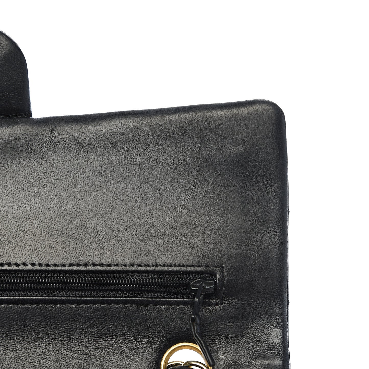Lambskin Quilted Medium Double Flap Black