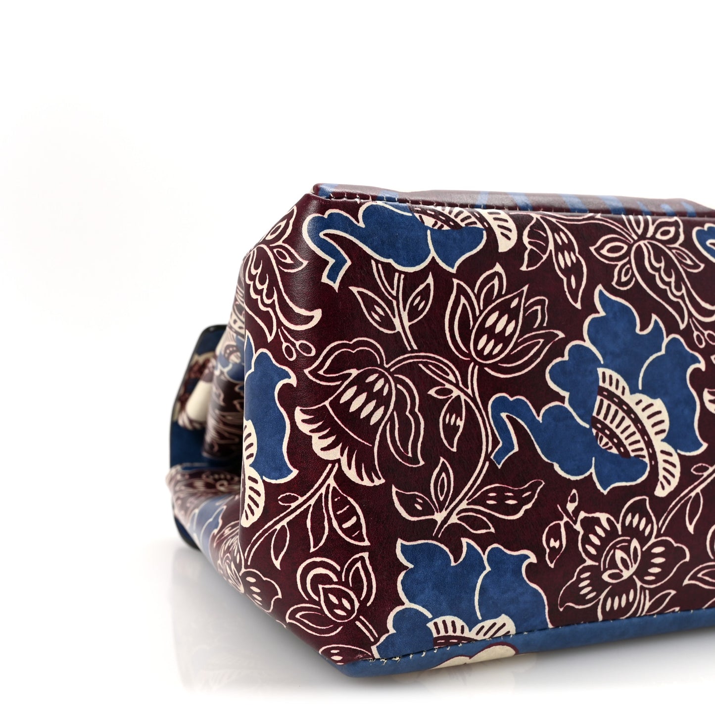 Calfskin Mime Print Single Handle Bag Blue