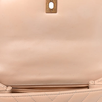 Chanel Calfskin Chevron Quilted Mini Coco Handle Flap Beige 5 of 9