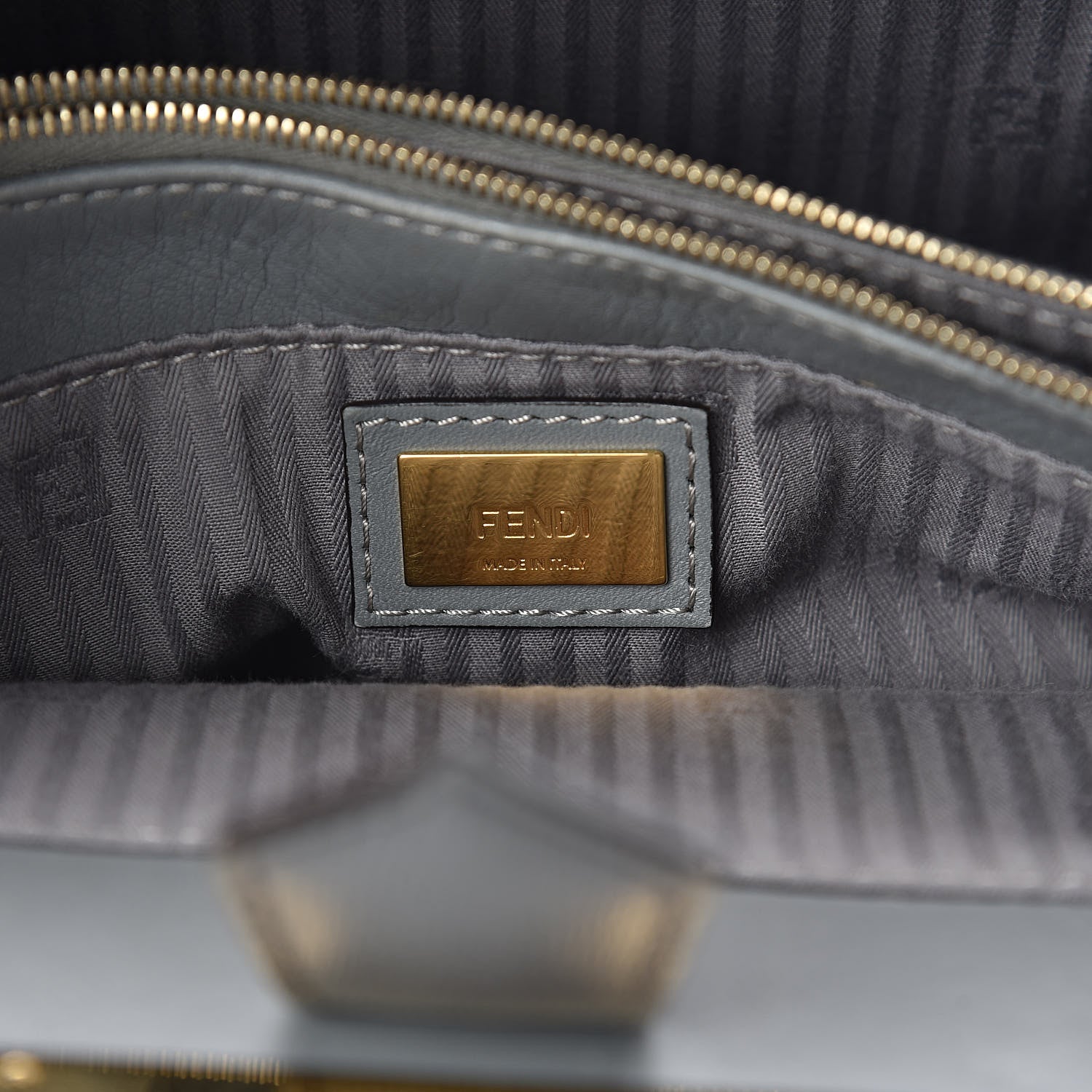 Fendi Vitello Elite Petite 2Jours Tote Grigio Grigio Chiaro 6 of 9