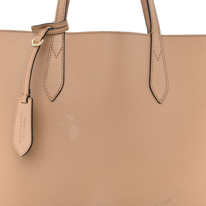 Burberry Grainy Calfskin Haymarket Check Medium Reversible Tote Camel 13 of 27