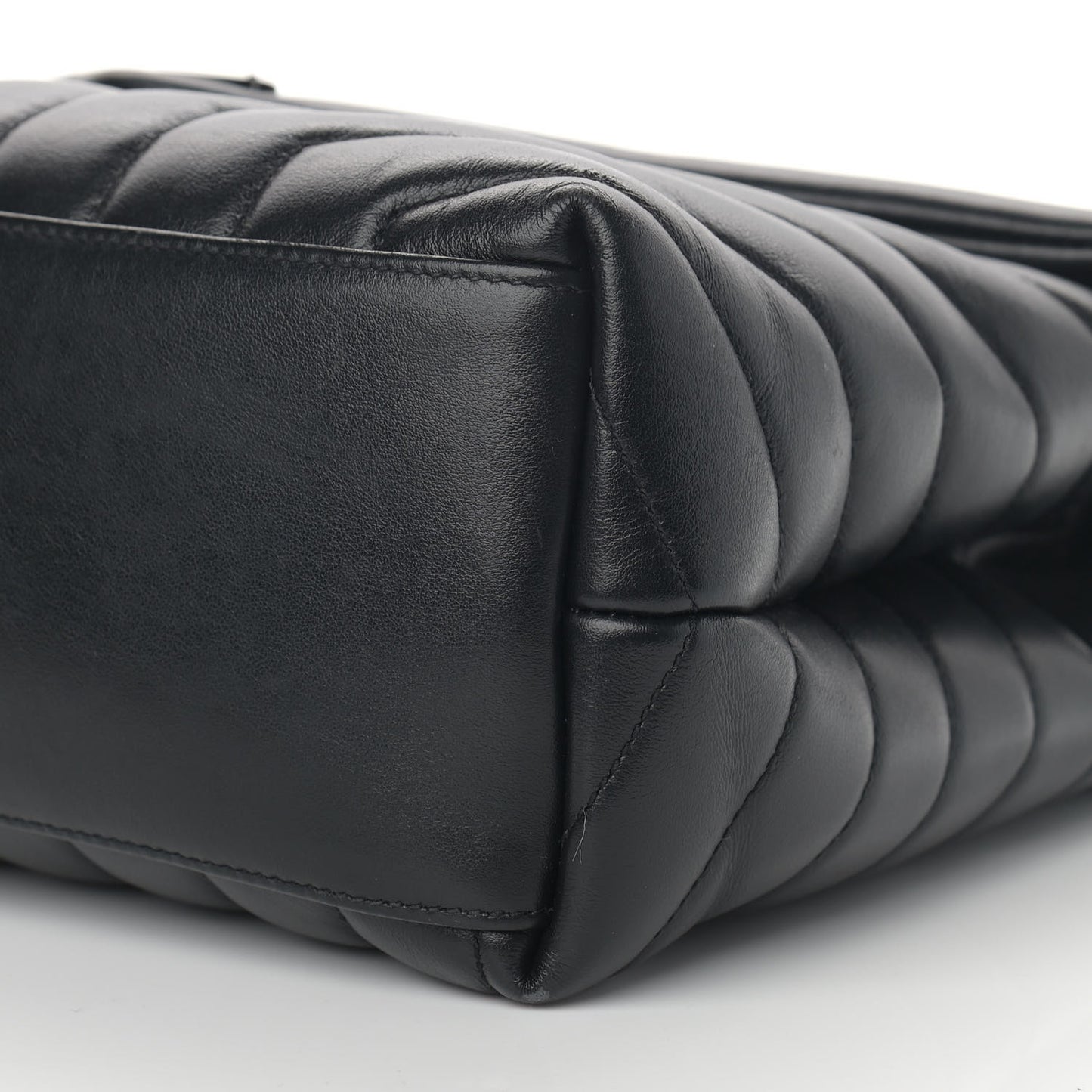 Calfskin Y Quilted Monogram Medium Loulou Chain Satchel Black