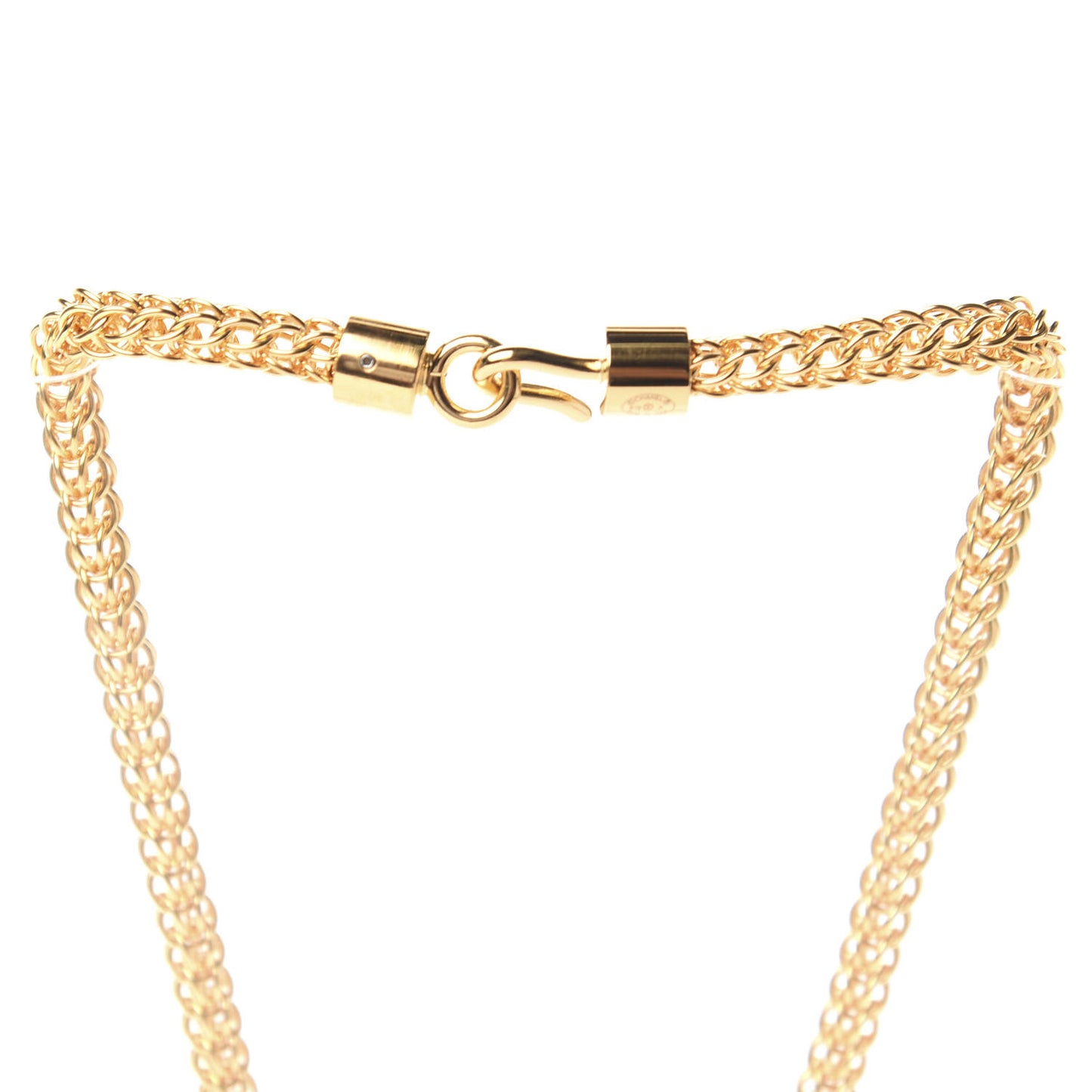Resin Along The Nile Large CC Pendant Necklace Gold Black