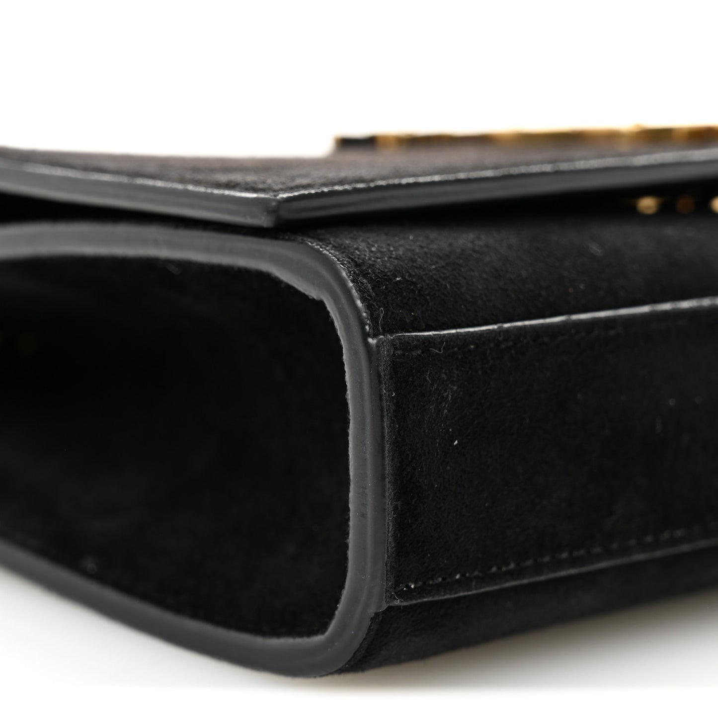 Suede Small Classic Monogram Palm Tree Kate Satchel Black